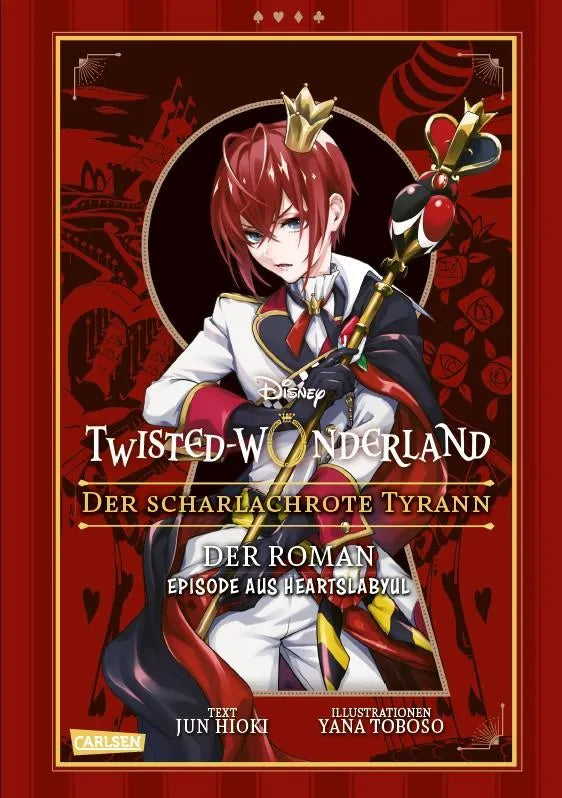 Buchcover von 'Disney: Twisted Wonderland – Roman: Der scharlachrote Tyrann' - Gebundene Ausgabe von Jun Hioki
