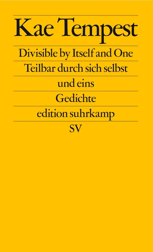 Cover: Divisible by Itself and One / Teilbar durch sich selbst und eins (E-Book) von Kae Tempest