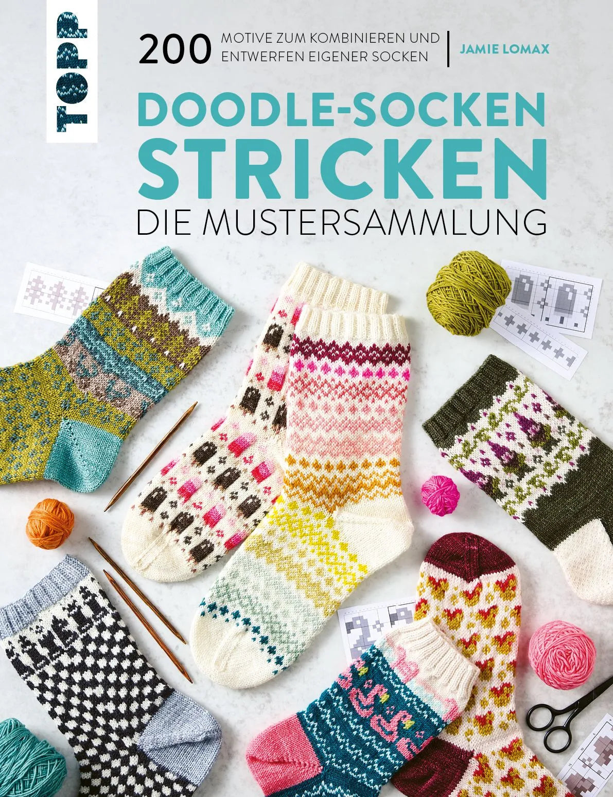 Cover: Doodle-Socken stricken - Die Mustersammlung (Hardcover) von Jamie Lomax