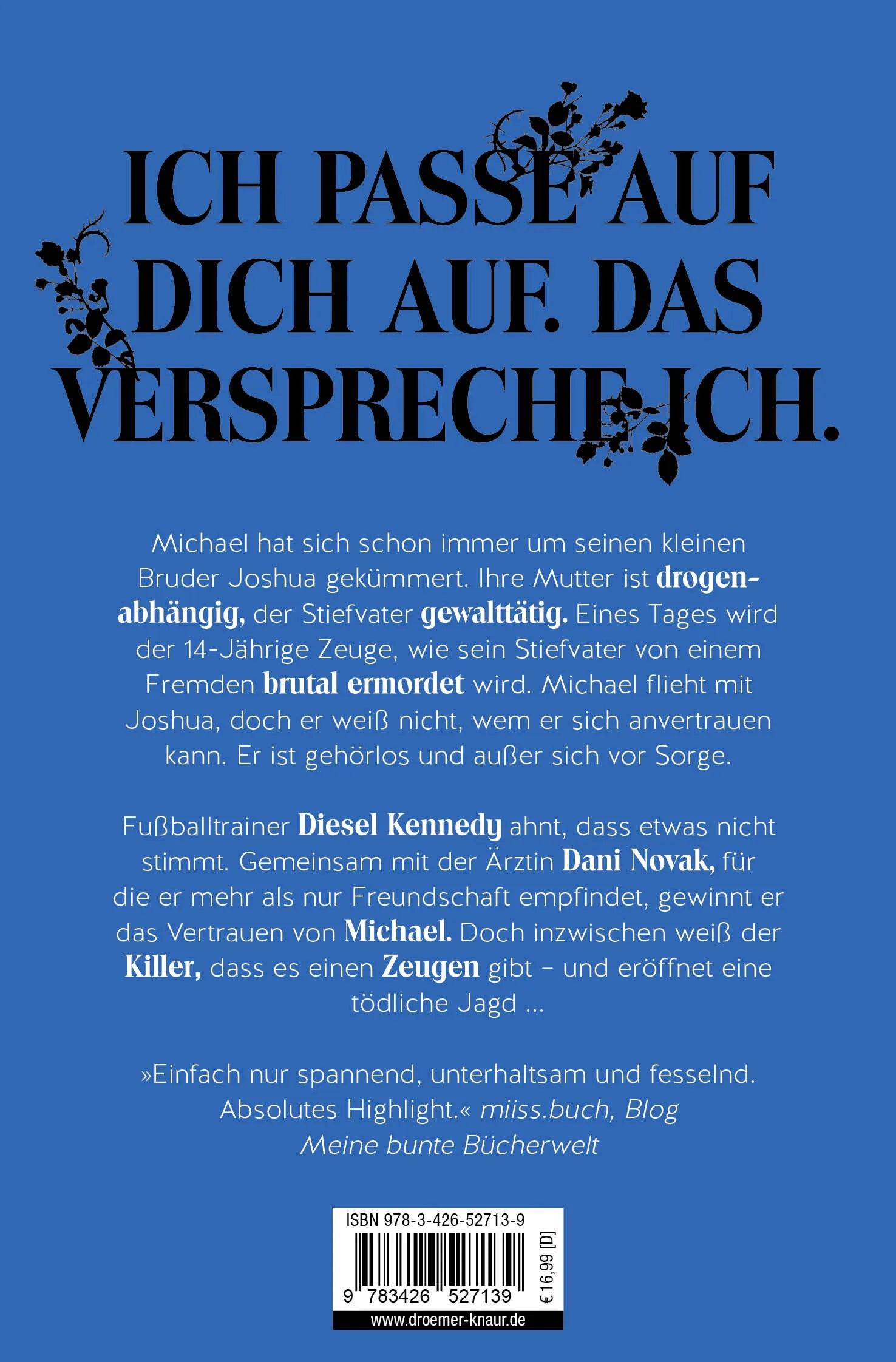 Buchrückseite von 'Dornenpakt' mit Klappentext - Taschenbuch