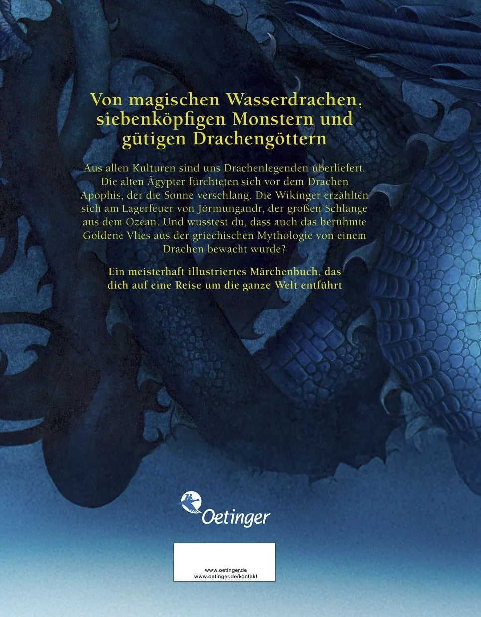 Buchrückseite von 'Drachen. Märchen und Mythen aus aller Welt' mit Klappentext - Gebundene Ausgabe
