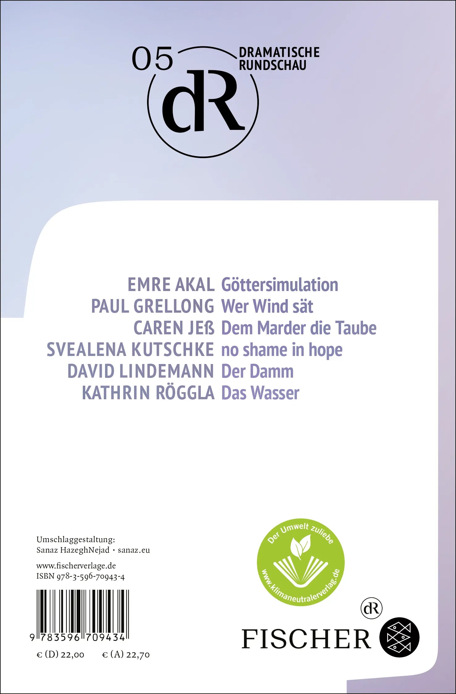 Buchrückseite von 'Dramatische Rundschau 05' mit Klappentext - Taschenbuch