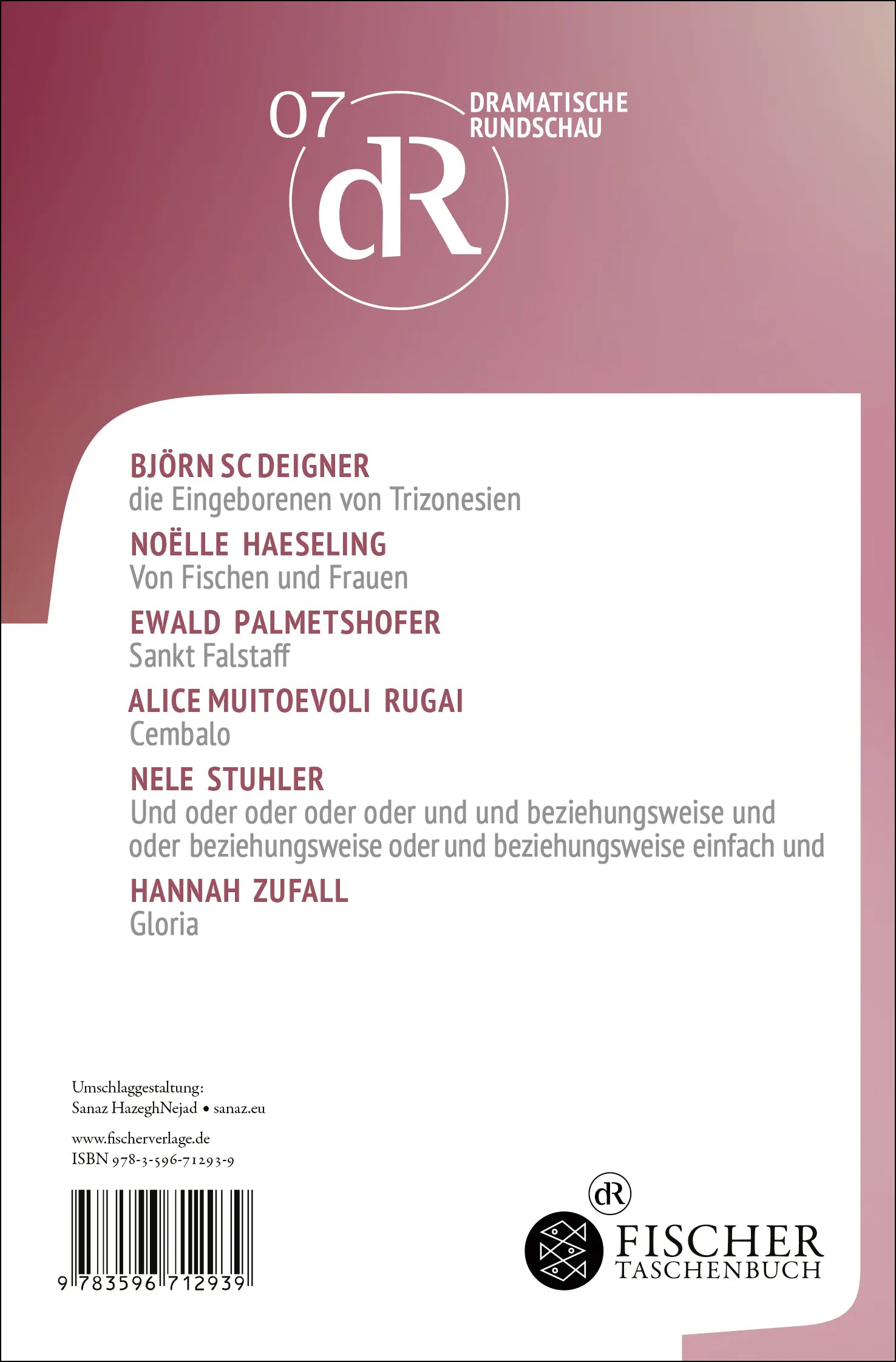Buchrückseite von 'Dramatische Rundschau 07' mit Klappentext - Taschenbuch