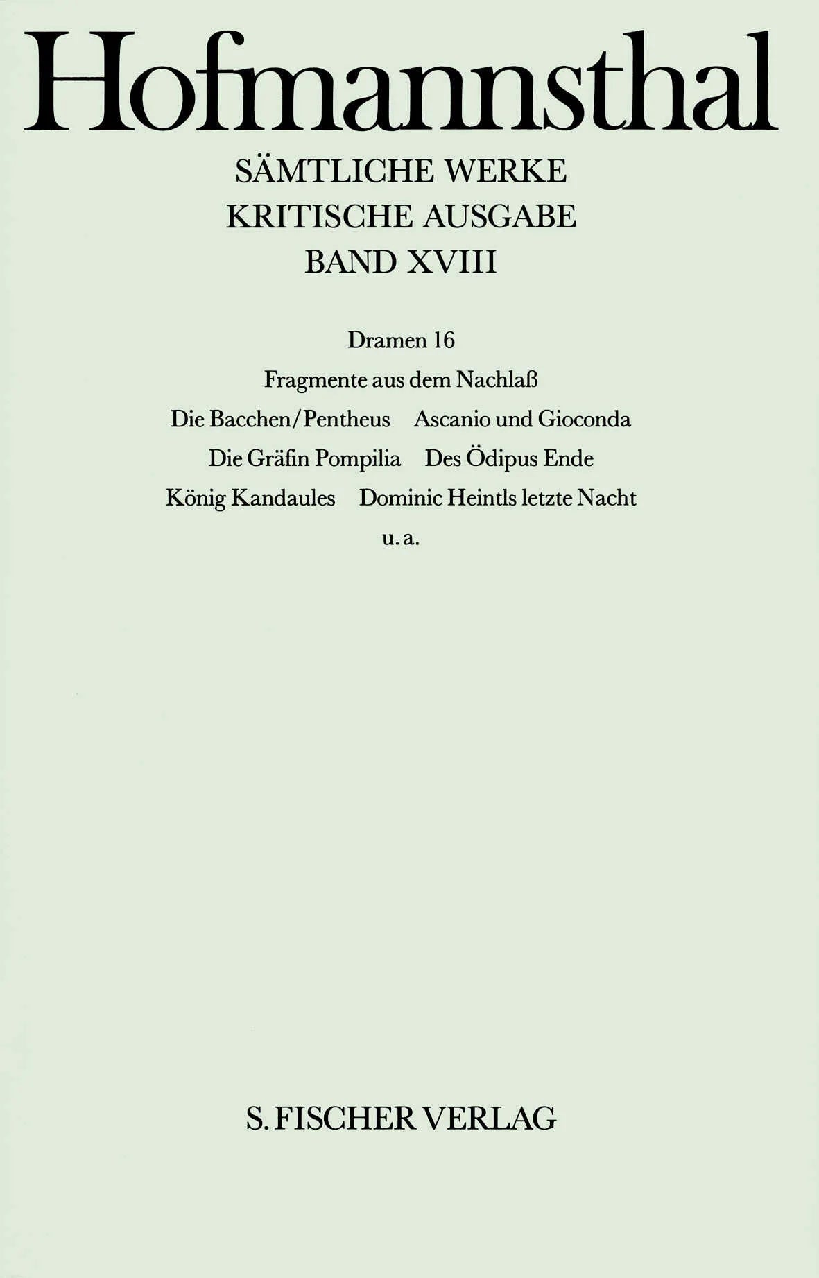 Buchcover von 'Dramen 16' - Gebundene Ausgabe von Hugo von Hofmannsthal
