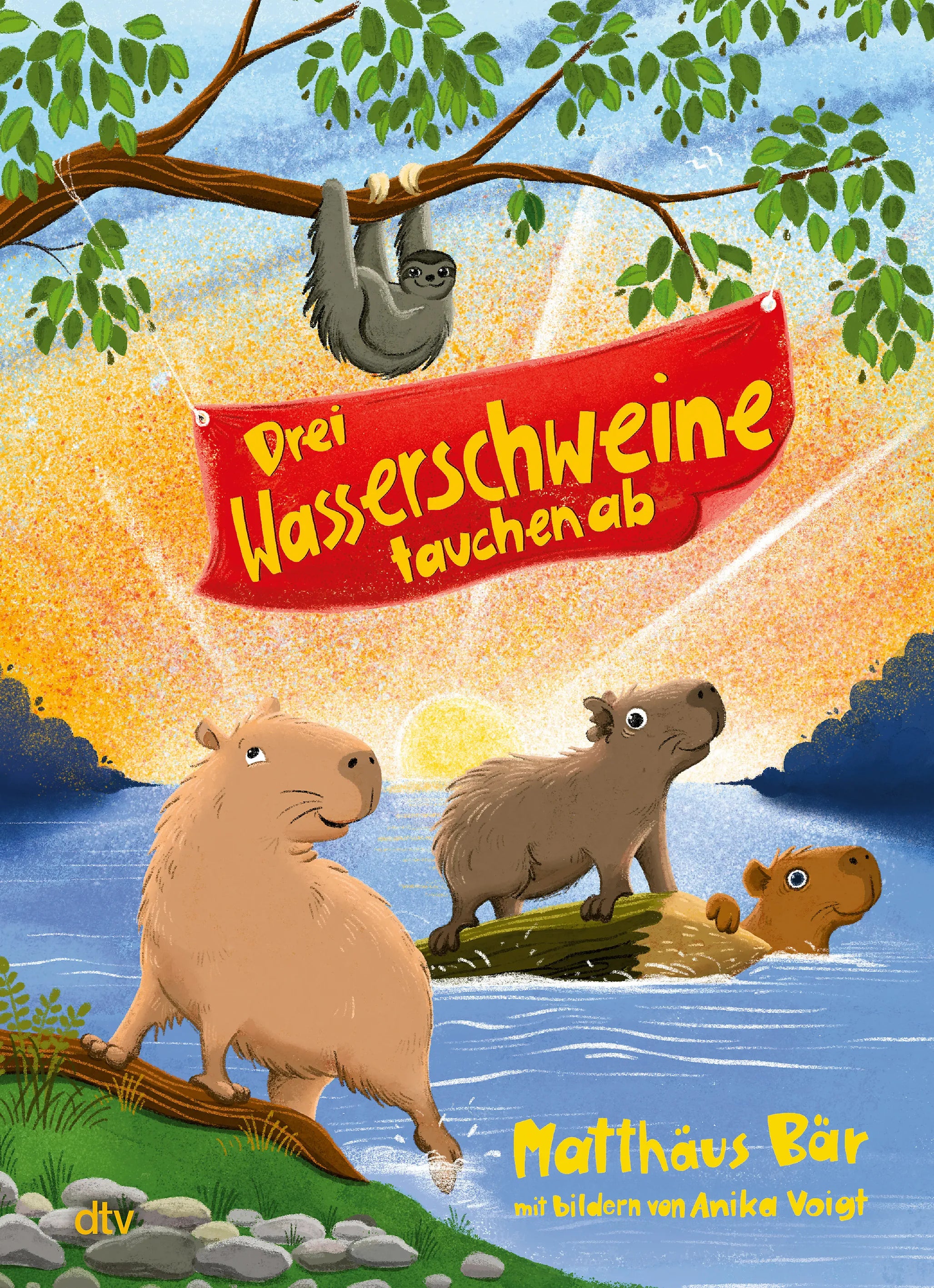 Buchcover von 'Drei Wasserschweine tauchen ab' - Gebundene Ausgabe von Matthäus Bär