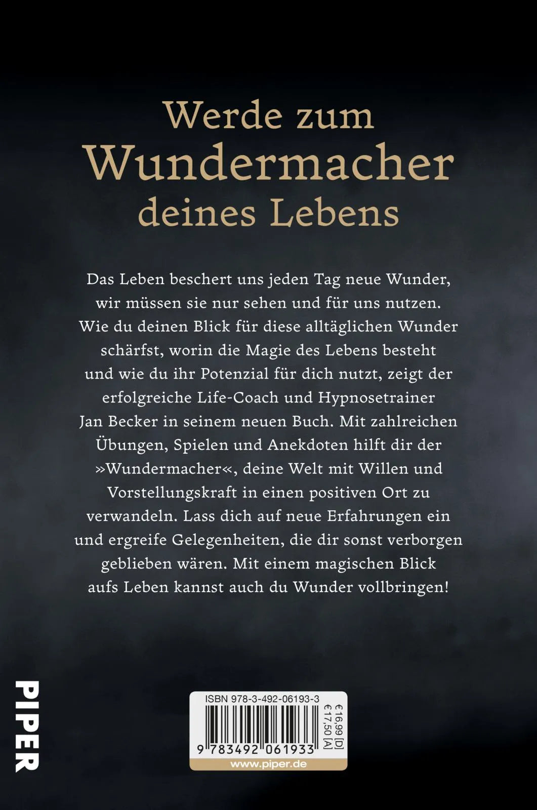 Buchrückseite von 'Du kannst Wunder vollbringen' mit Klappentext - Paperback