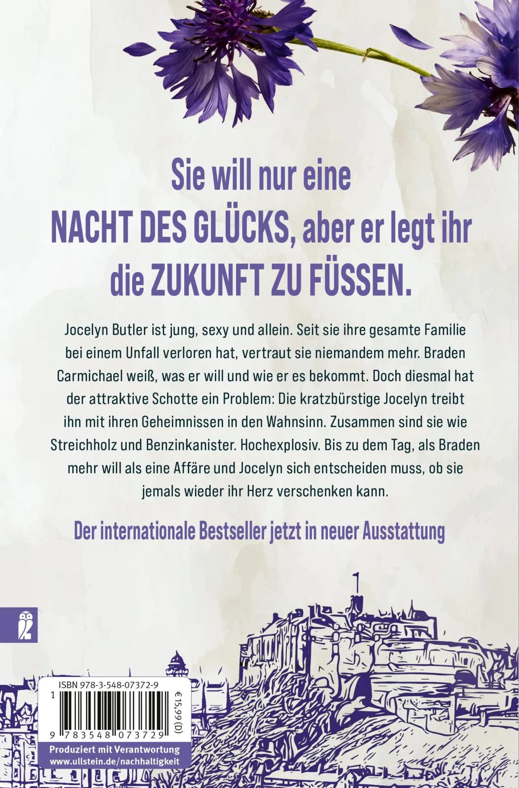 Buchrückseite von 'Dublin Street – Gefährliche Sehnsucht' mit Klappentext - Paperback