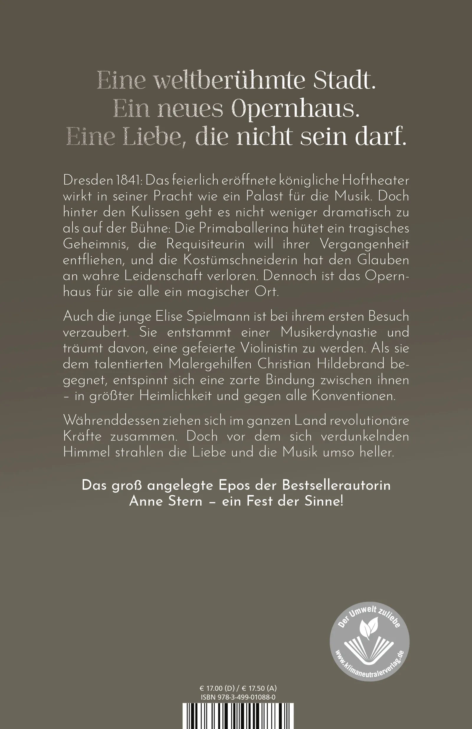 Buchrückseite von 'Dunkel der Himmel, goldhell die Melodie' mit Klappentext - Paperback