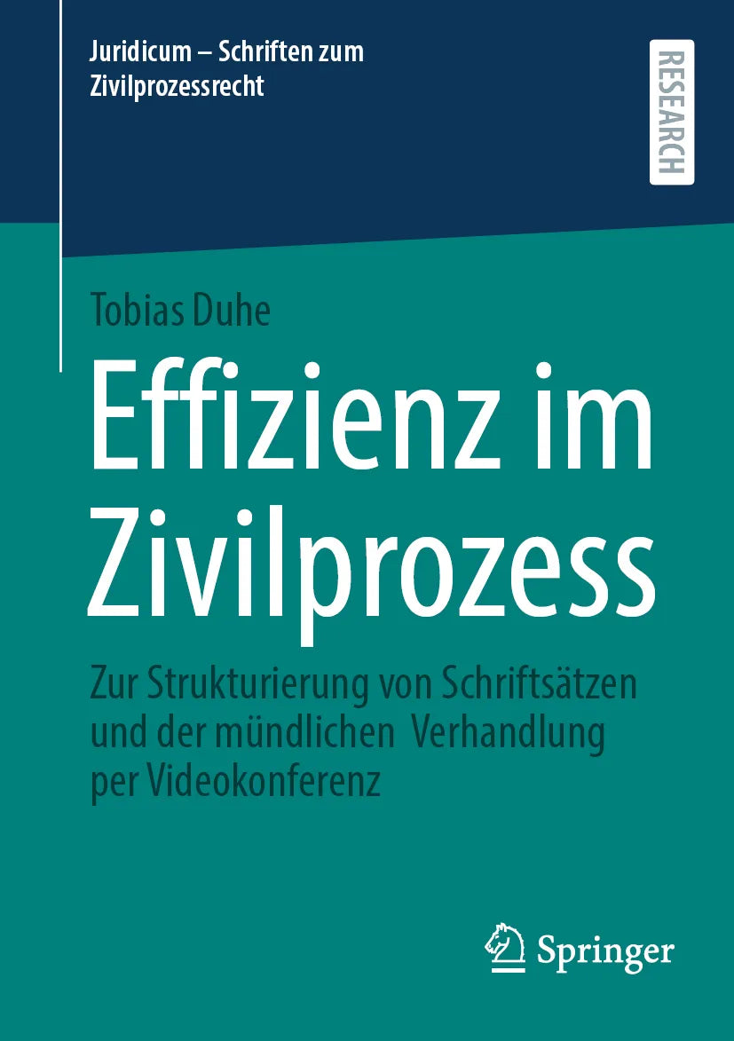 Cover: Effizienz im Zivilprozess (E-Book) von Tobias Duhe