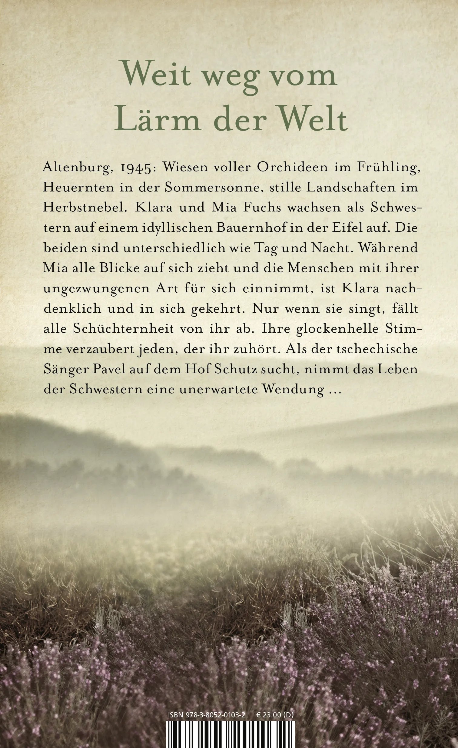 Buchrückseite von 'Eifelfrauen: Der Ruf der Nachtigall' mit Klappentext - Gebundene Ausgabe