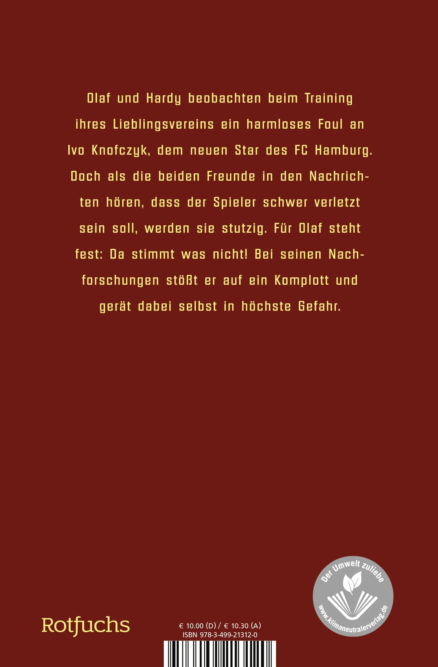 Buchrückseite von 'Eigentor' mit Klappentext - Taschenbuch