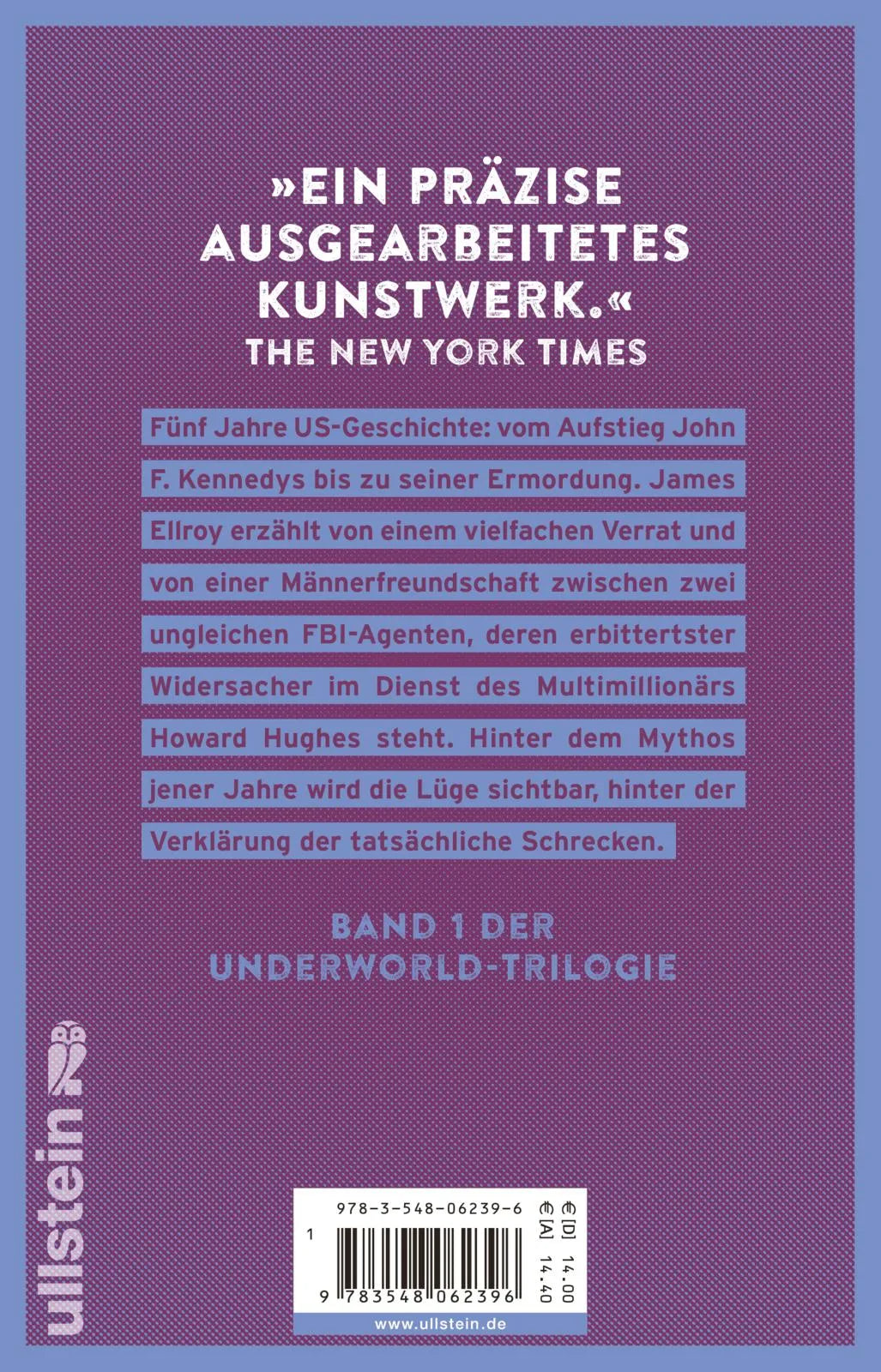 Buchrückseite von 'Ein amerikanischer Thriller' mit Klappentext - Taschenbuch