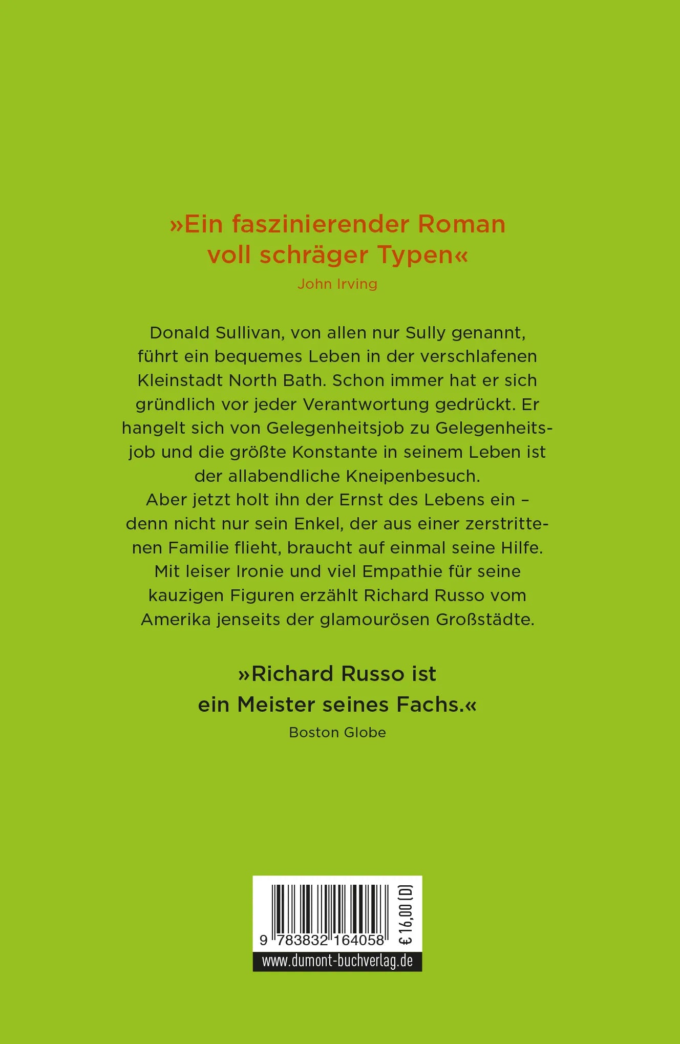 Buchrückseite von 'Ein grundzufriedener Mann' mit Klappentext - Paperback