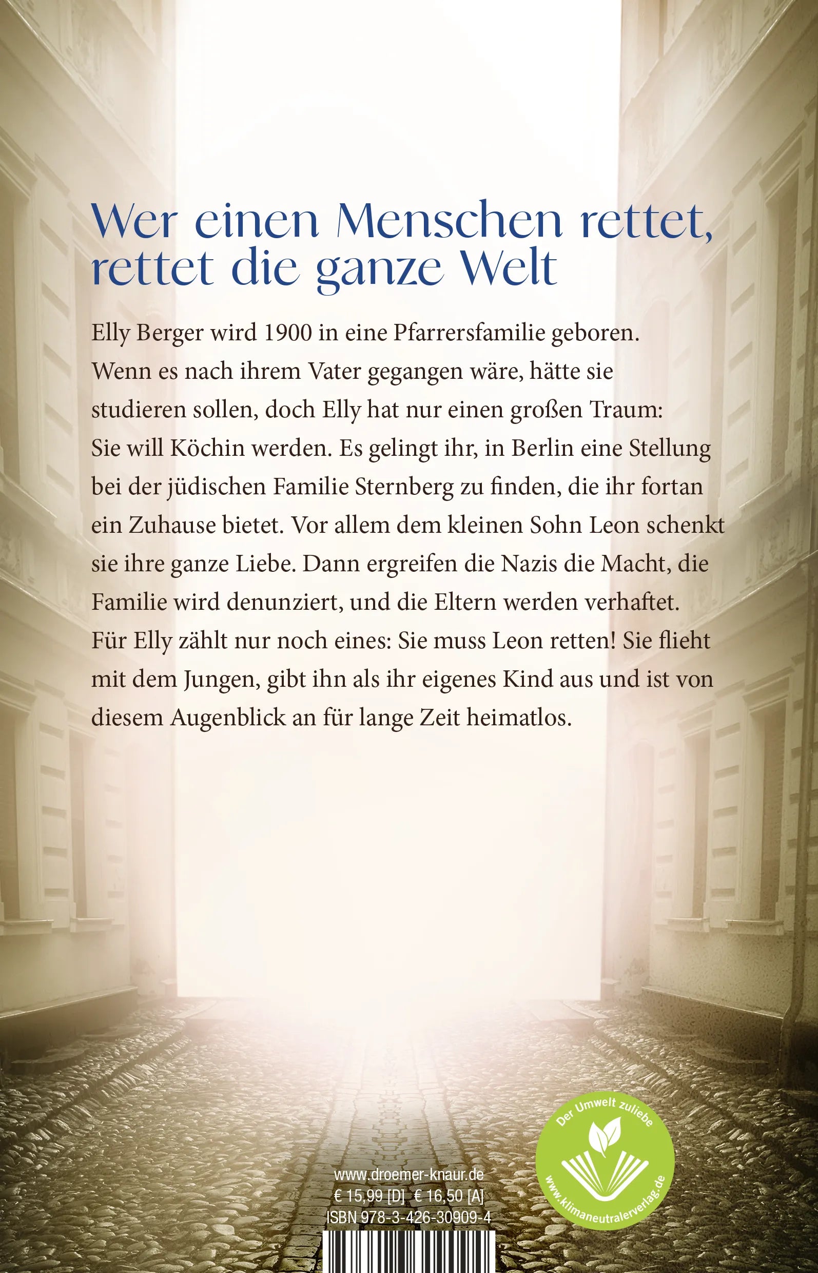 Buchrückseite von 'Ein Kind namens Hoffnung' mit Klappentext - Paperback