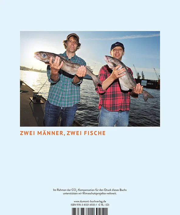 Buchrückseite von 'Ein Mann, ein Fisch' mit Klappentext - Paperback