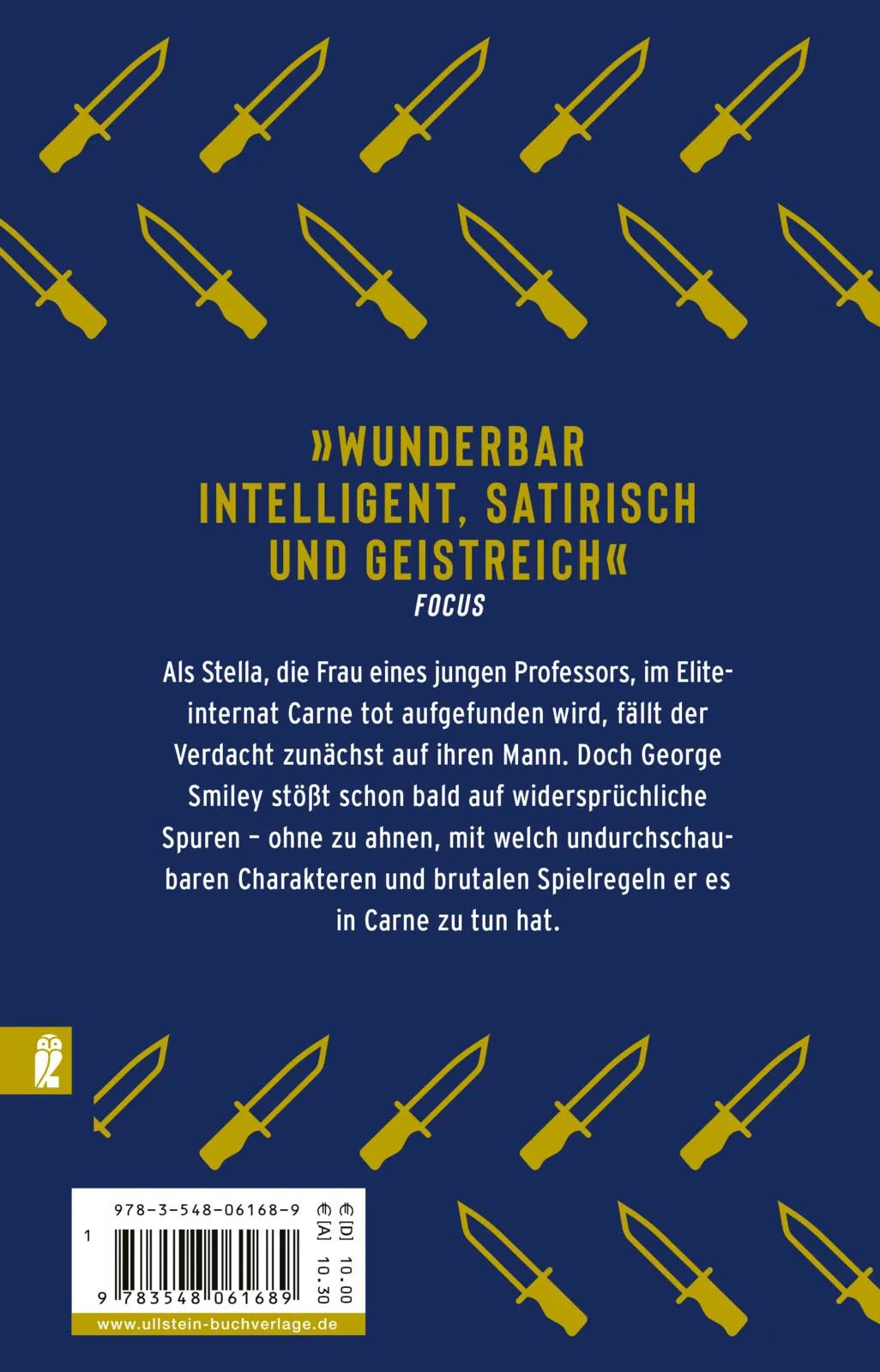 Buchrückseite von 'Ein Mord erster Klasse' mit Klappentext - Taschenbuch