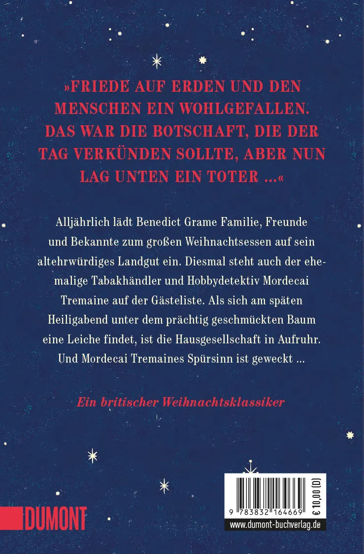 Buchrückseite von 'Ein Mord zu Weihnachten' mit Klappentext - Taschenbuch