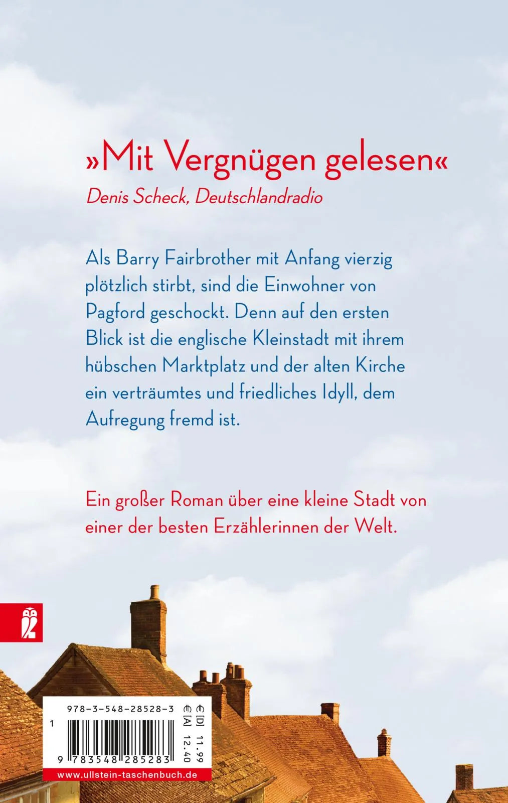 Buchrückseite von 'Ein plötzlicher Todesfall' mit Klappentext - Taschenbuch
