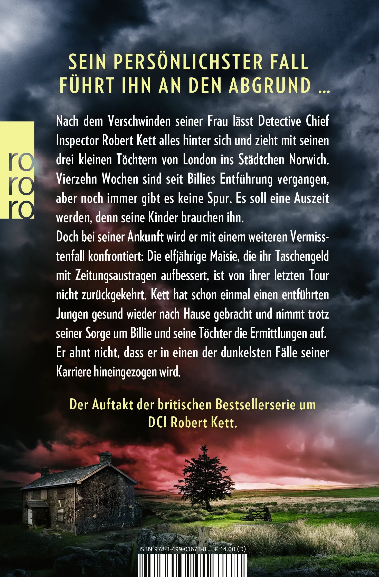 Buchrückseite von 'Ein Schrei, den niemand hört' mit Klappentext - Taschenbuch
