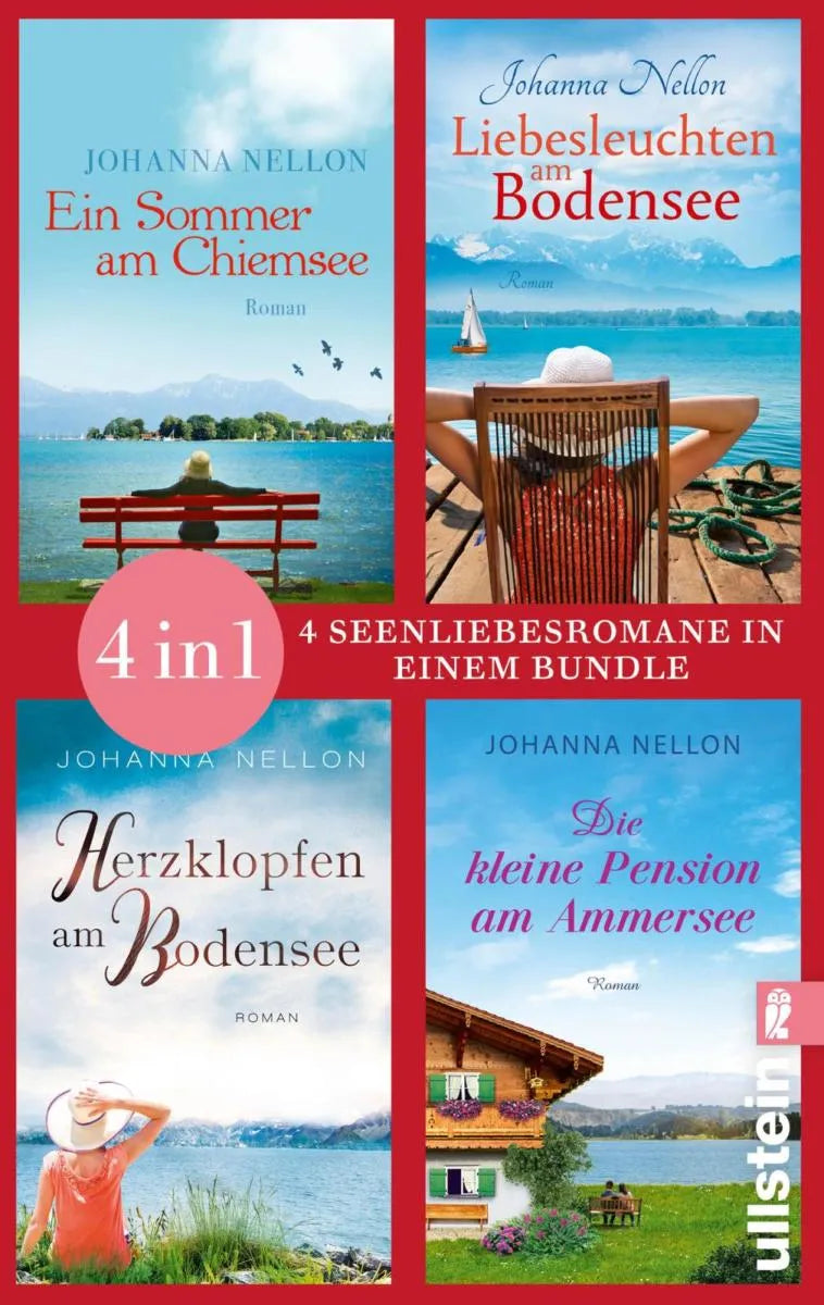 Cover: Ein Sommer am Chiemsee // Liebesleuchten am Bodensee // Herzklopfen am Bodensee // Die kleine Pension am Ammersee (E-Book) von Johanna Nellon