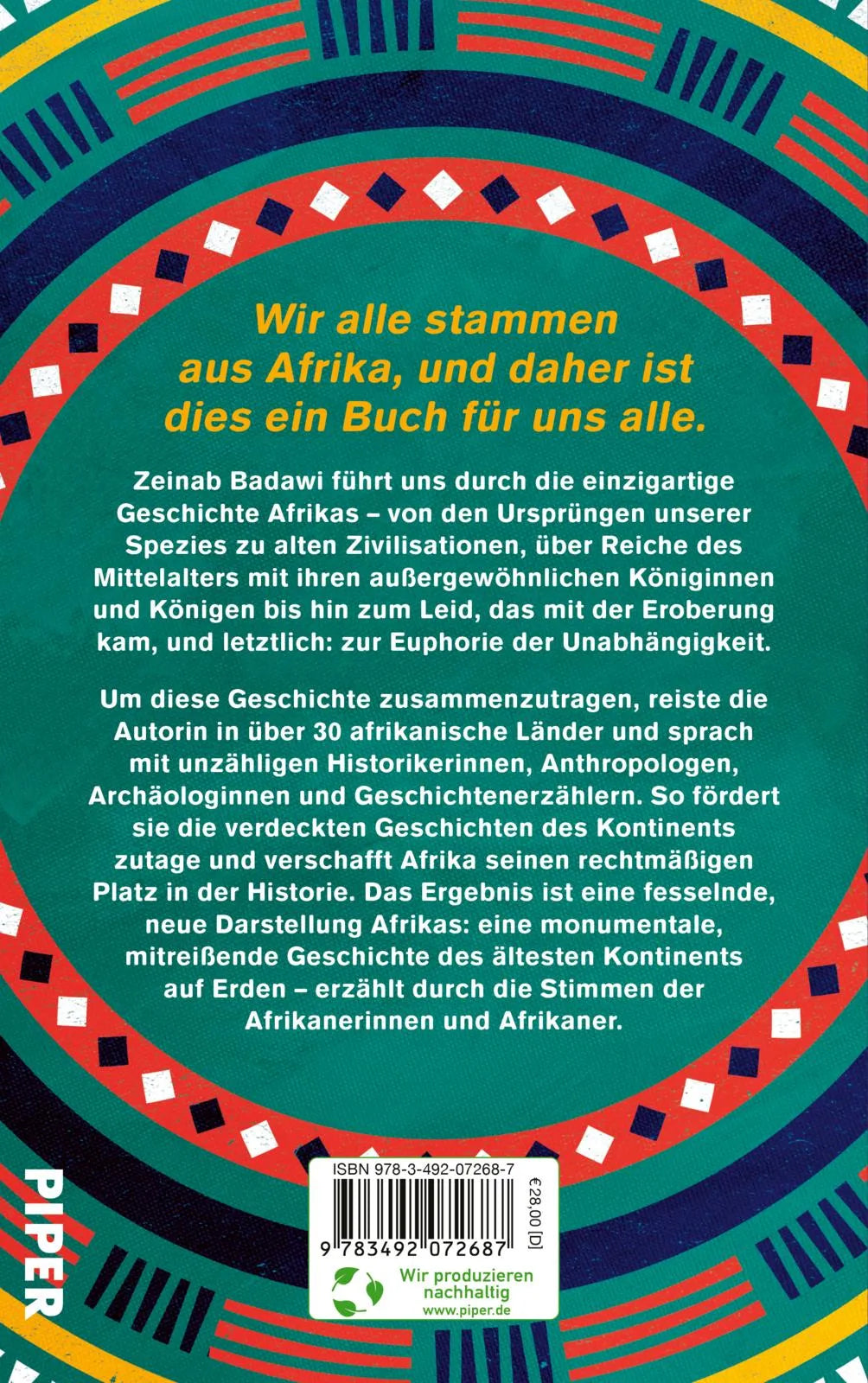 Buchrückseite von 'Eine afrikanische Geschichte Afrikas' mit Klappentext - Gebundene Ausgabe