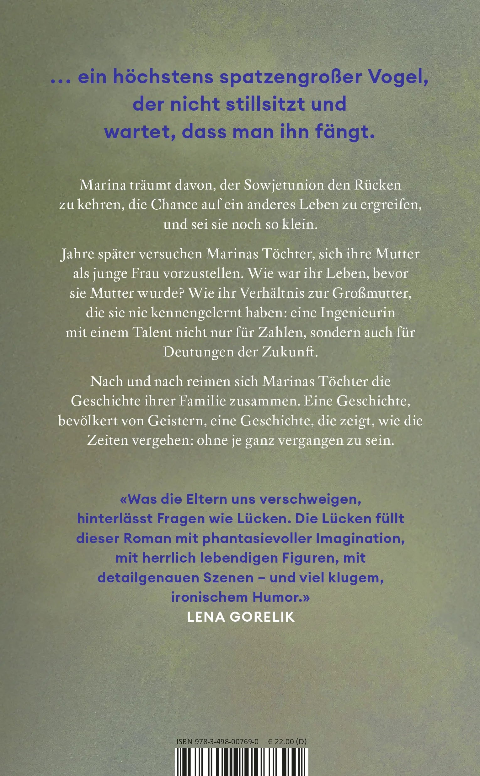 Buchrückseite von 'Eine Chance ist ein höchstens spatzengroßer Vogel' mit Klappentext - Gebundene Ausgabe