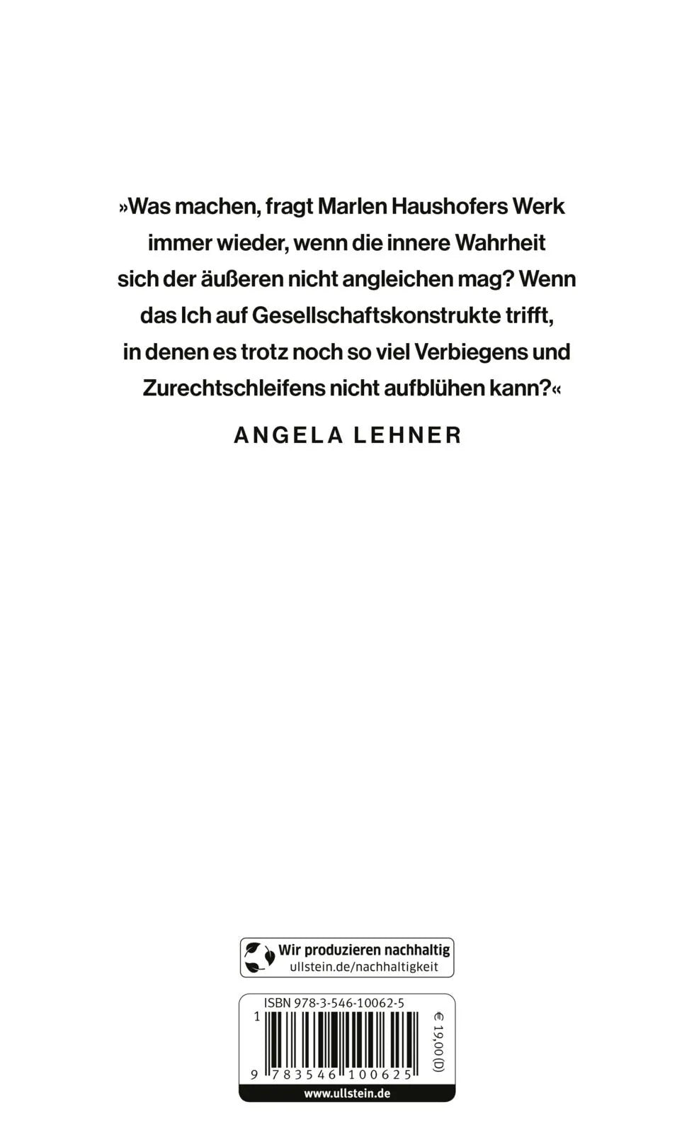 Buchrückseite von 'Eine Handvoll Leben' mit Klappentext - Gebundene Ausgabe