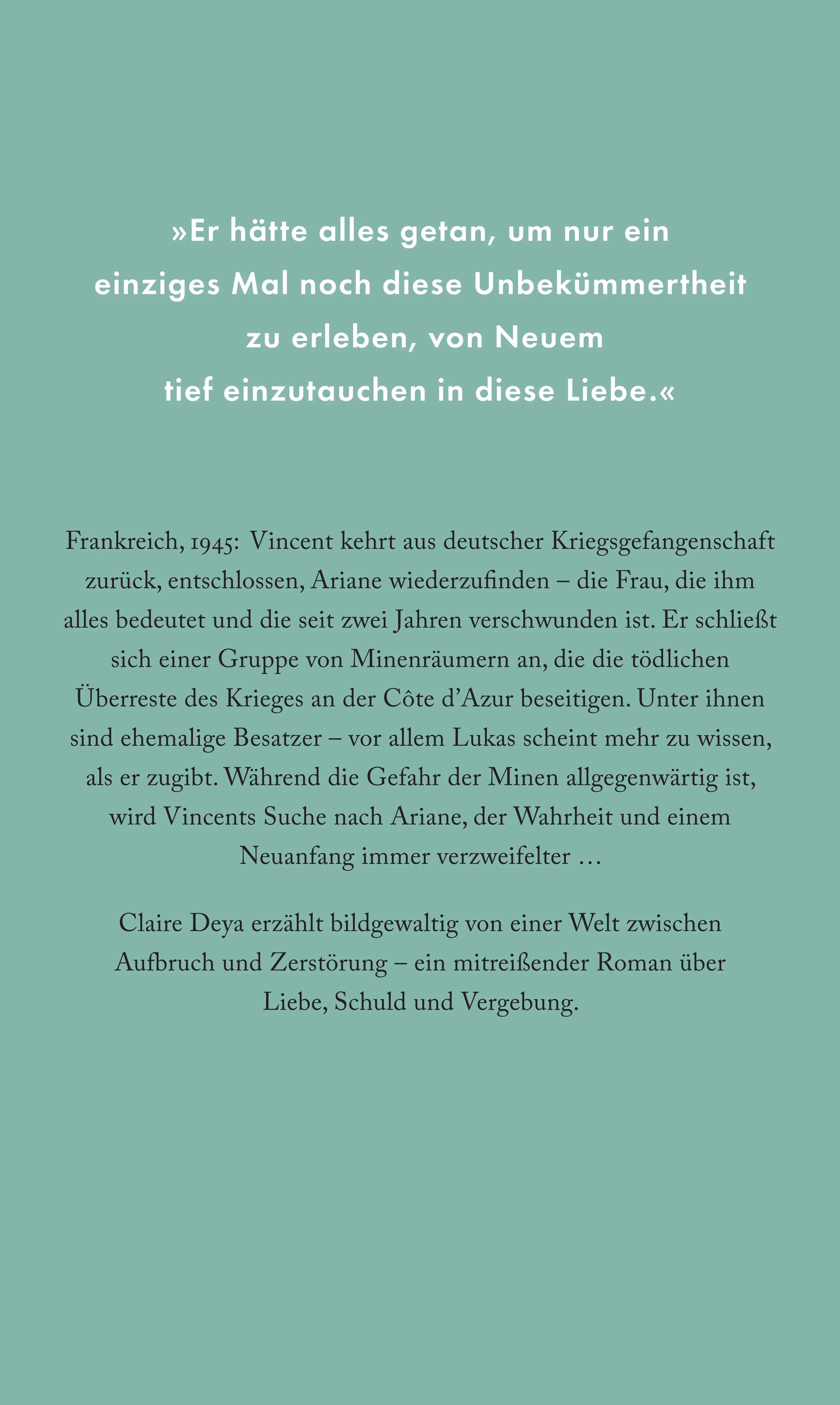Buchrückseite von 'Eine Welt nur für uns' mit Klappentext - Gebundene Ausgabe