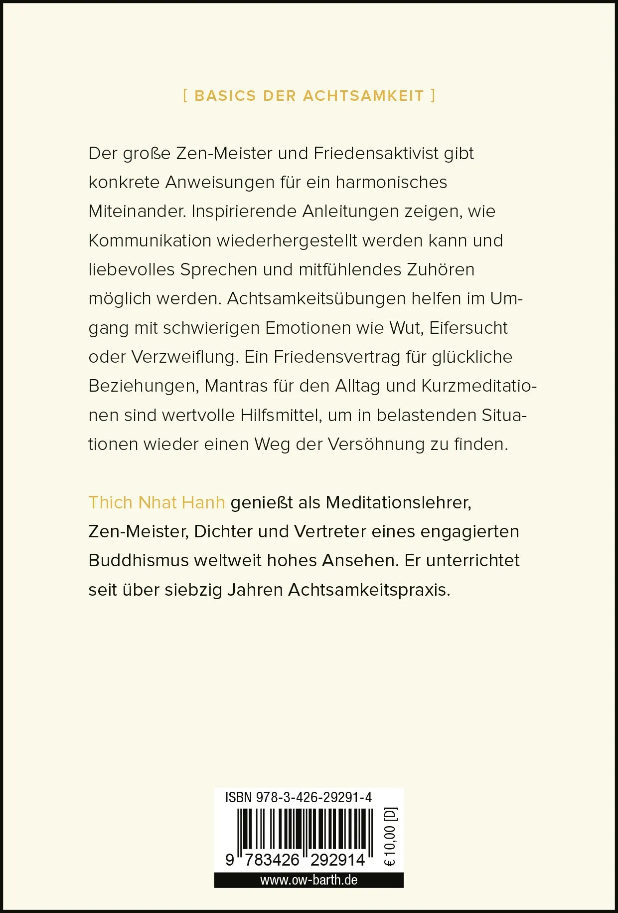 Buchrückseite von 'Einfach versöhnen' mit Klappentext - Taschenbuch