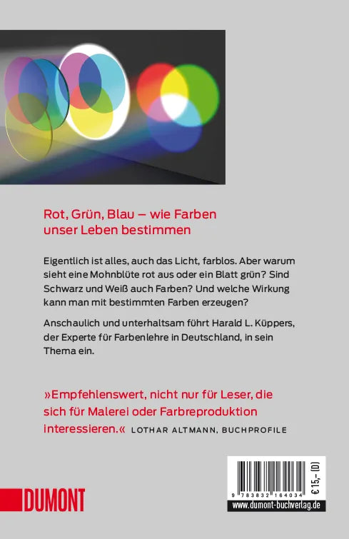 Buchrückseite von 'Einführung in die Farbenlehre' mit Klappentext - Taschenbuch