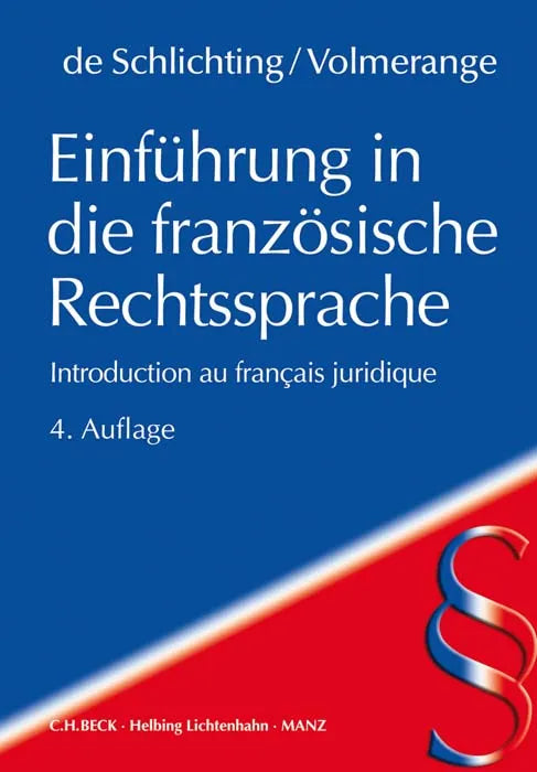Buchcover von 'Einführung in die französische Rechtssprache' - Taschenbuch von Alain Schlichting