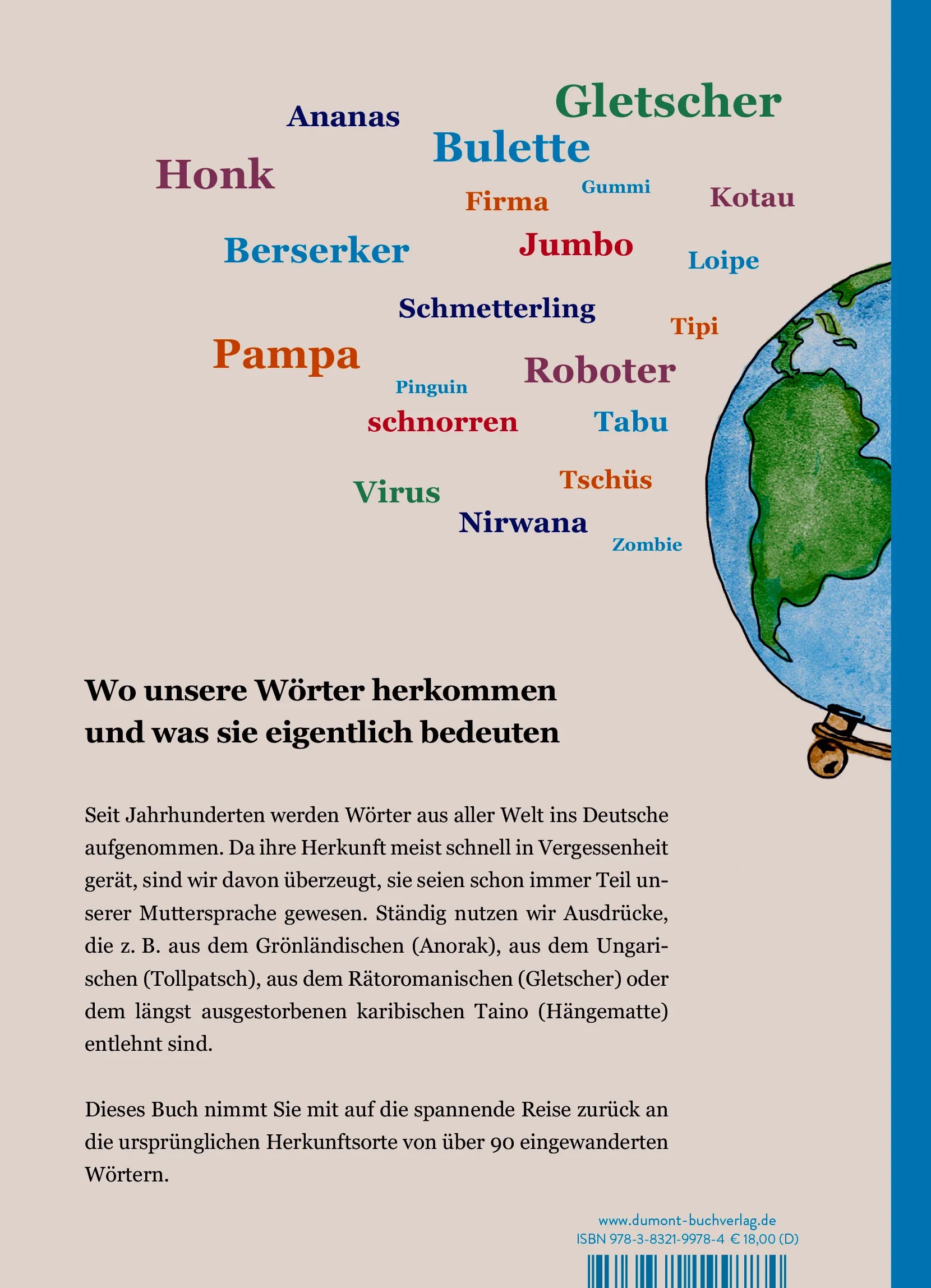 Buchrückseite von 'Eingewanderte Wörter' mit Klappentext - Gebundene Ausgabe