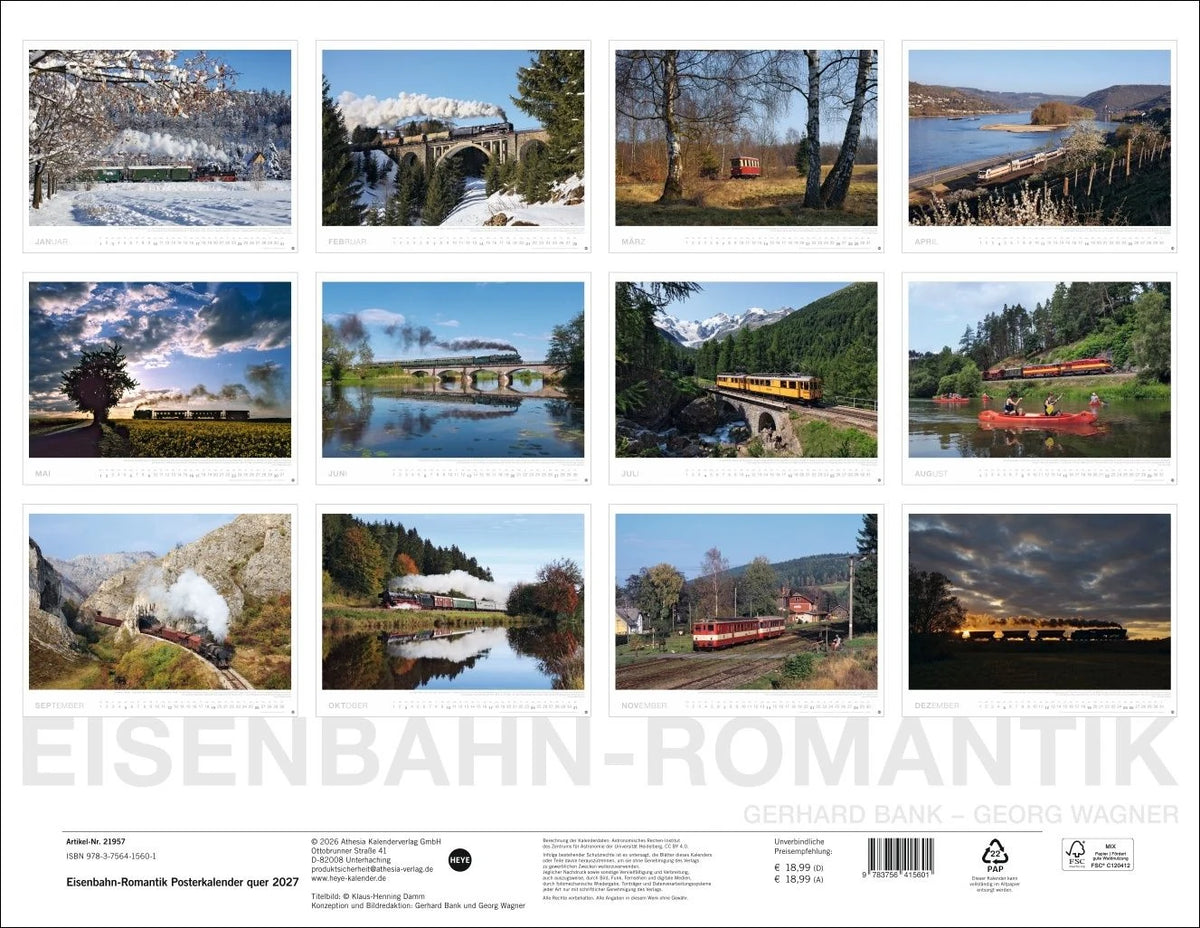 Eisenbahn-Romantik Posterkalender 2027 – Ansicht