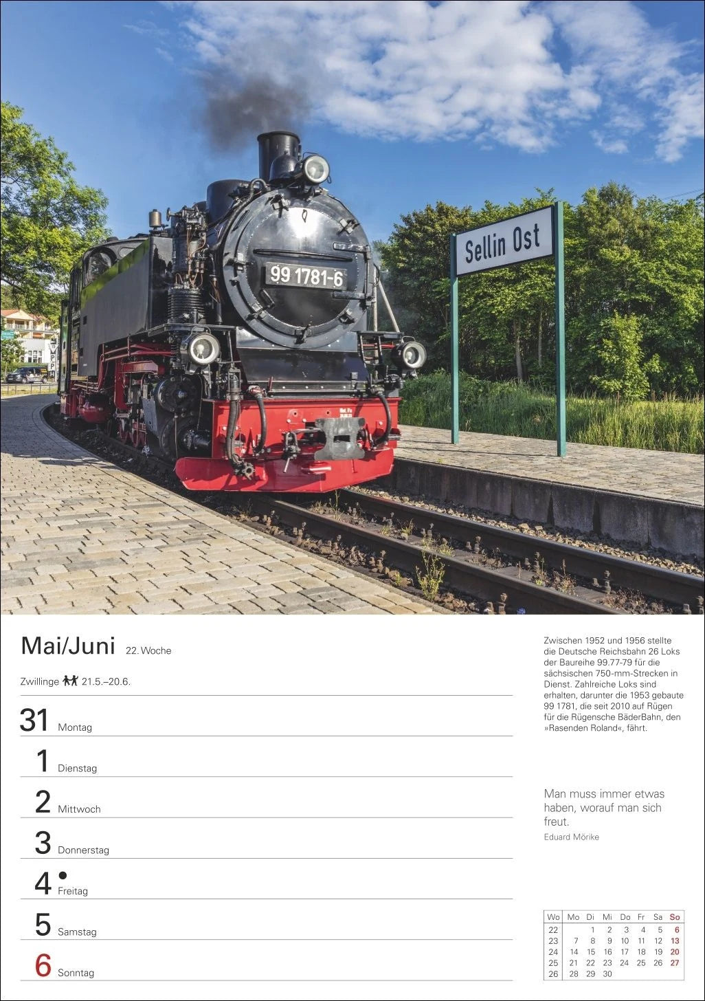 Eisenbahnen Wochenplaner 2027 - 53 faszinierende Fotografien – Ansicht