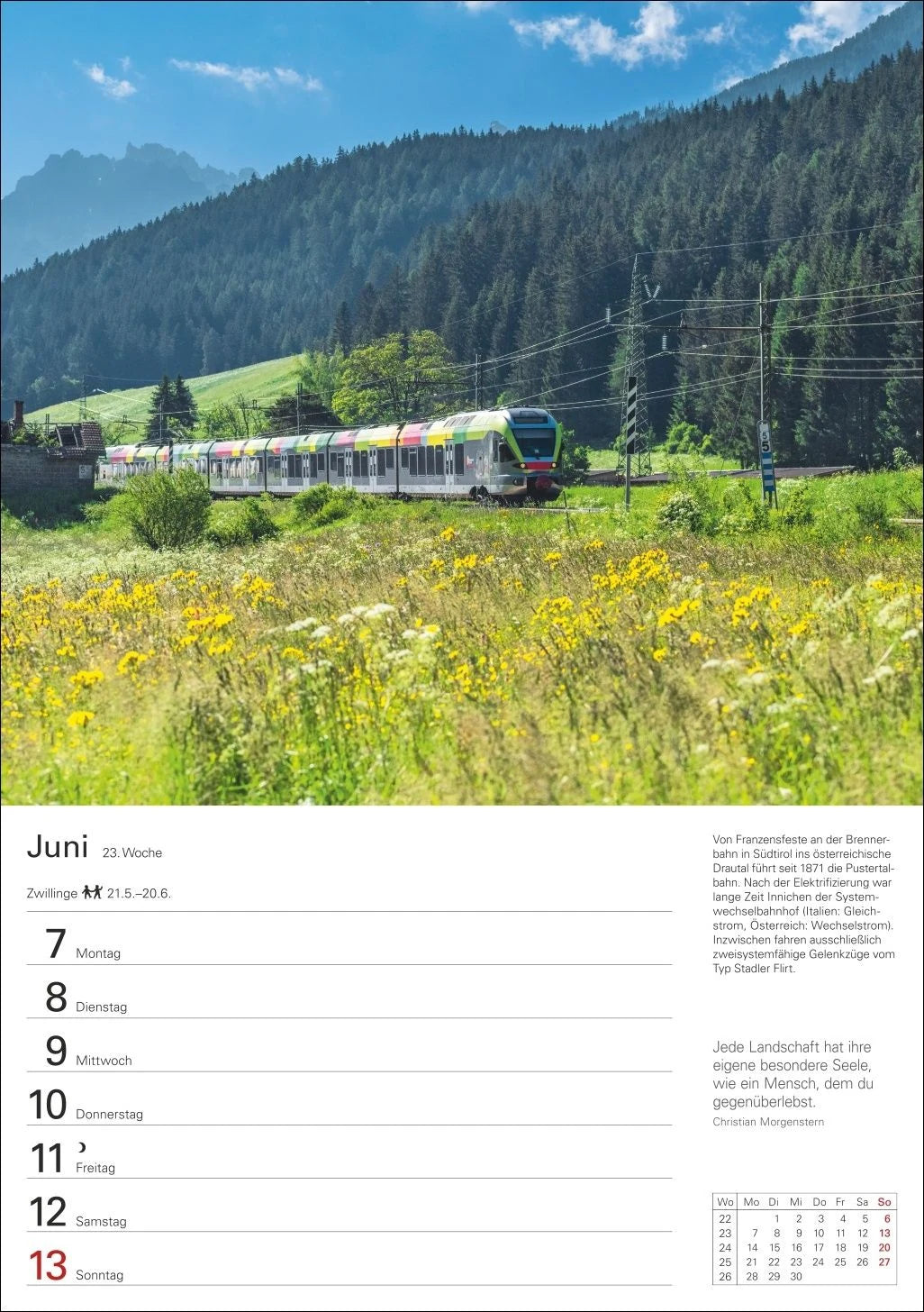 Eisenbahnen Wochenplaner 2027 - 53 faszinierende Fotografien – Ansicht
