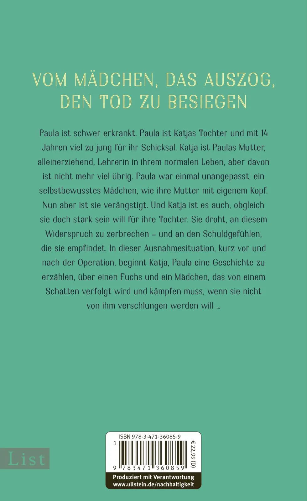 Buchrückseite von 'Elf ist eine gerade Zahl' mit Klappentext - Gebundene Ausgabe