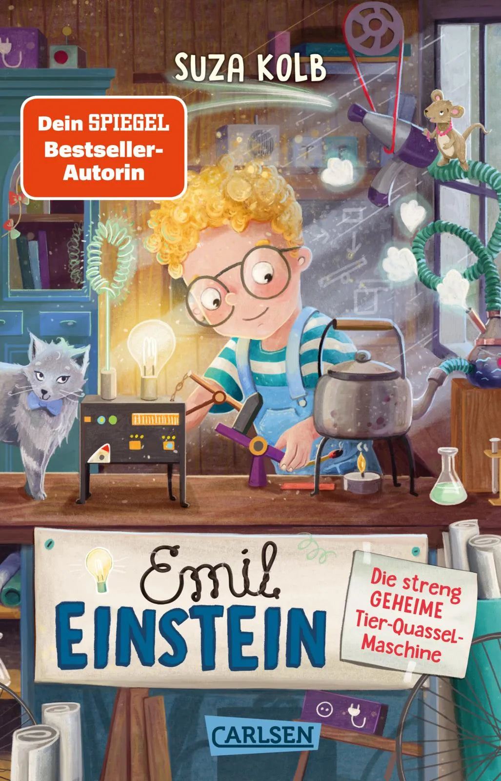 Buchcover von 'Emil Einstein 1: Die streng geheime Tier-Quassel-Maschine' - Taschenbuch von Suza Kolb