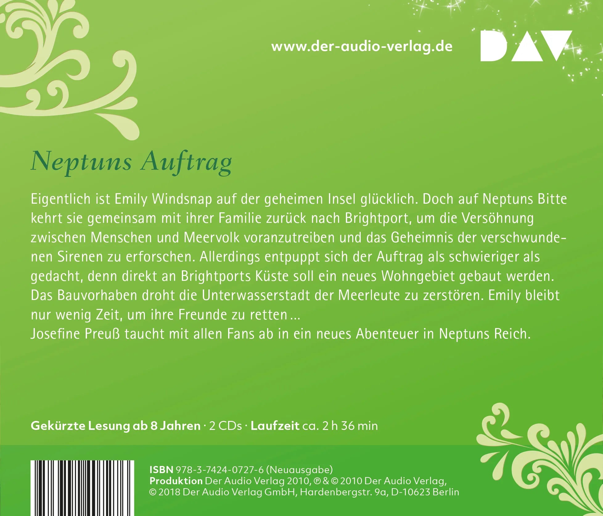 Buchrückseite von 'Emily Windsnap – Teil 4: Die Rückkehr' mit Klappentext - Hörbuch (CD)