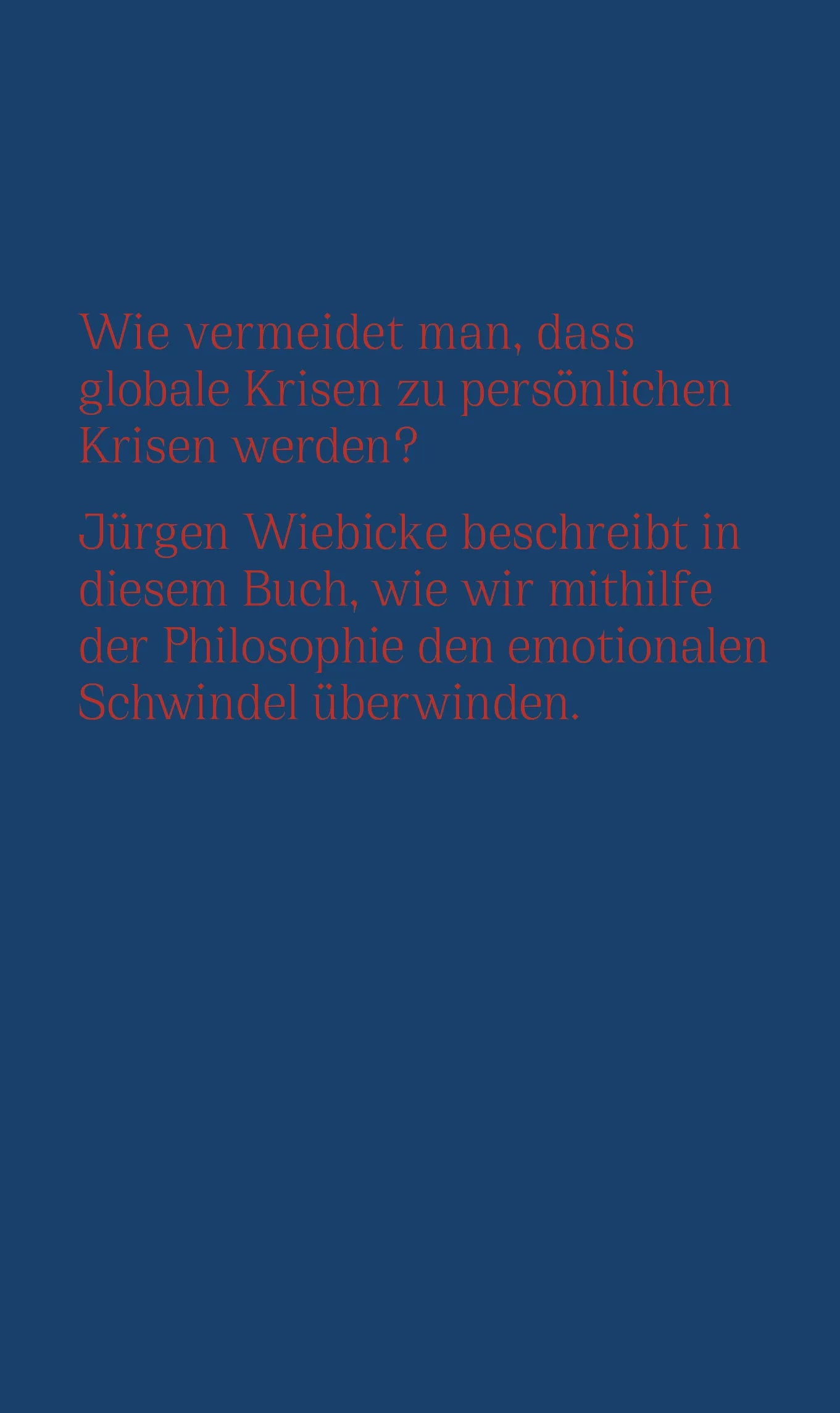 Buchrückseite von 'Emotionale Gleichgewichtsstörung' mit Klappentext - Gebundene Ausgabe