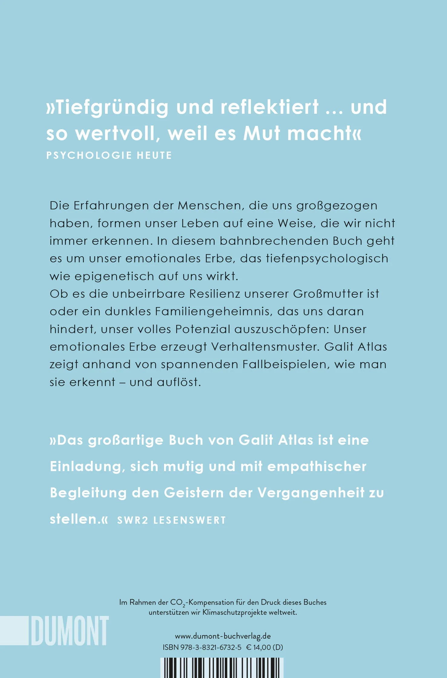 Buchrückseite von 'Emotionales Erbe' mit Klappentext - Taschenbuch