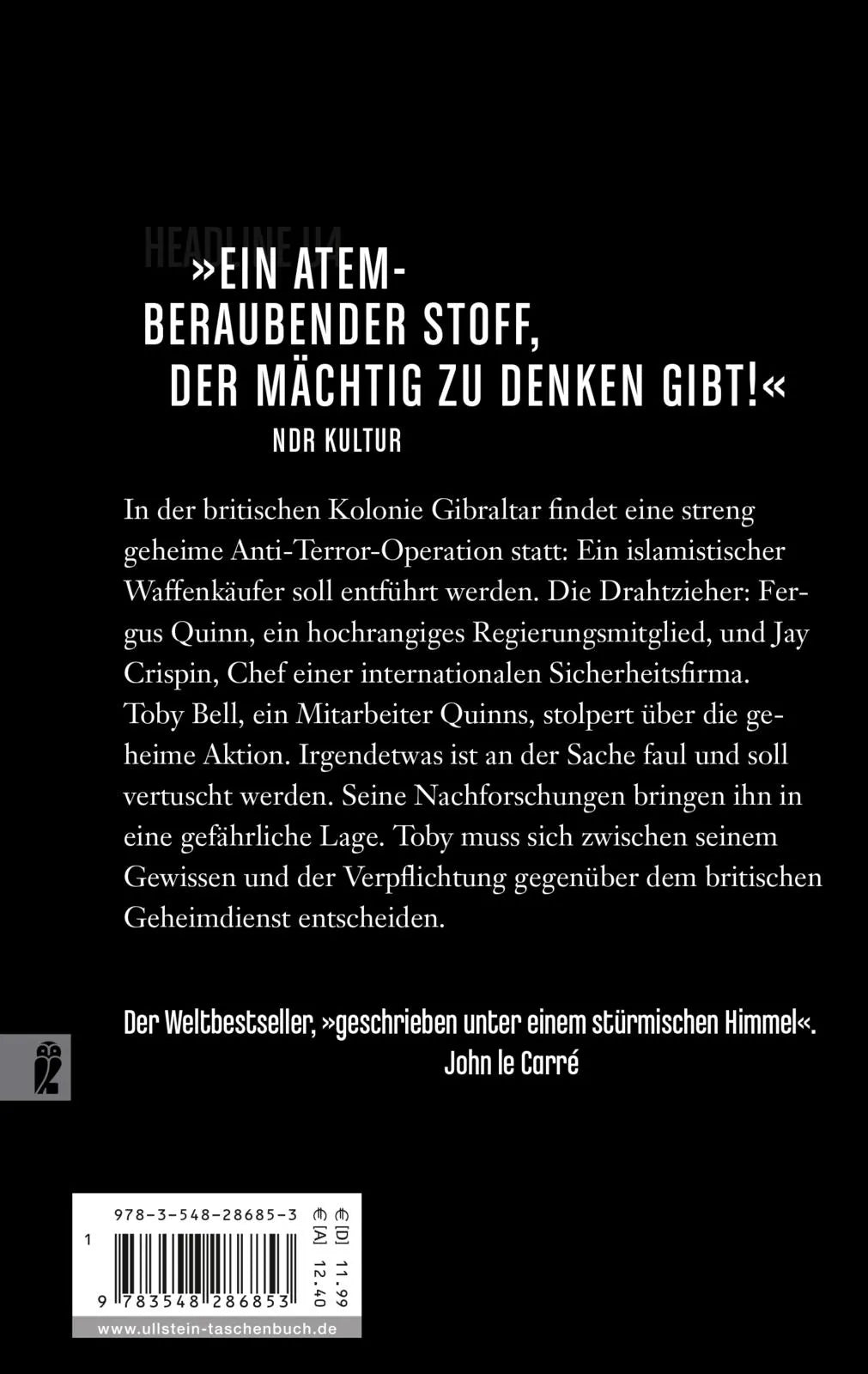 Buchrückseite von 'Empfindliche Wahrheit' mit Klappentext - Taschenbuch