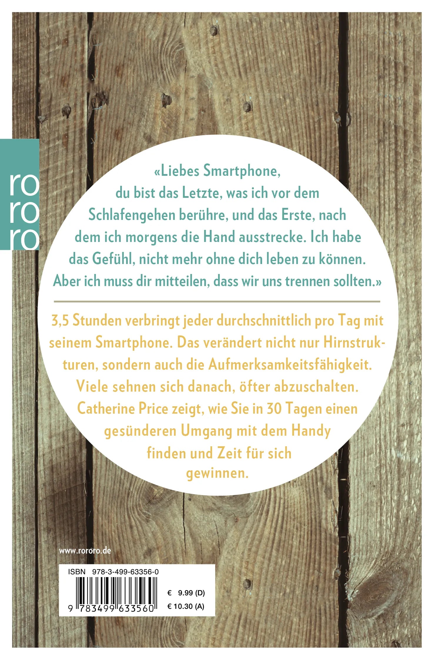 Buchrückseite von 'Endlich abschalten' mit Klappentext - Taschenbuch