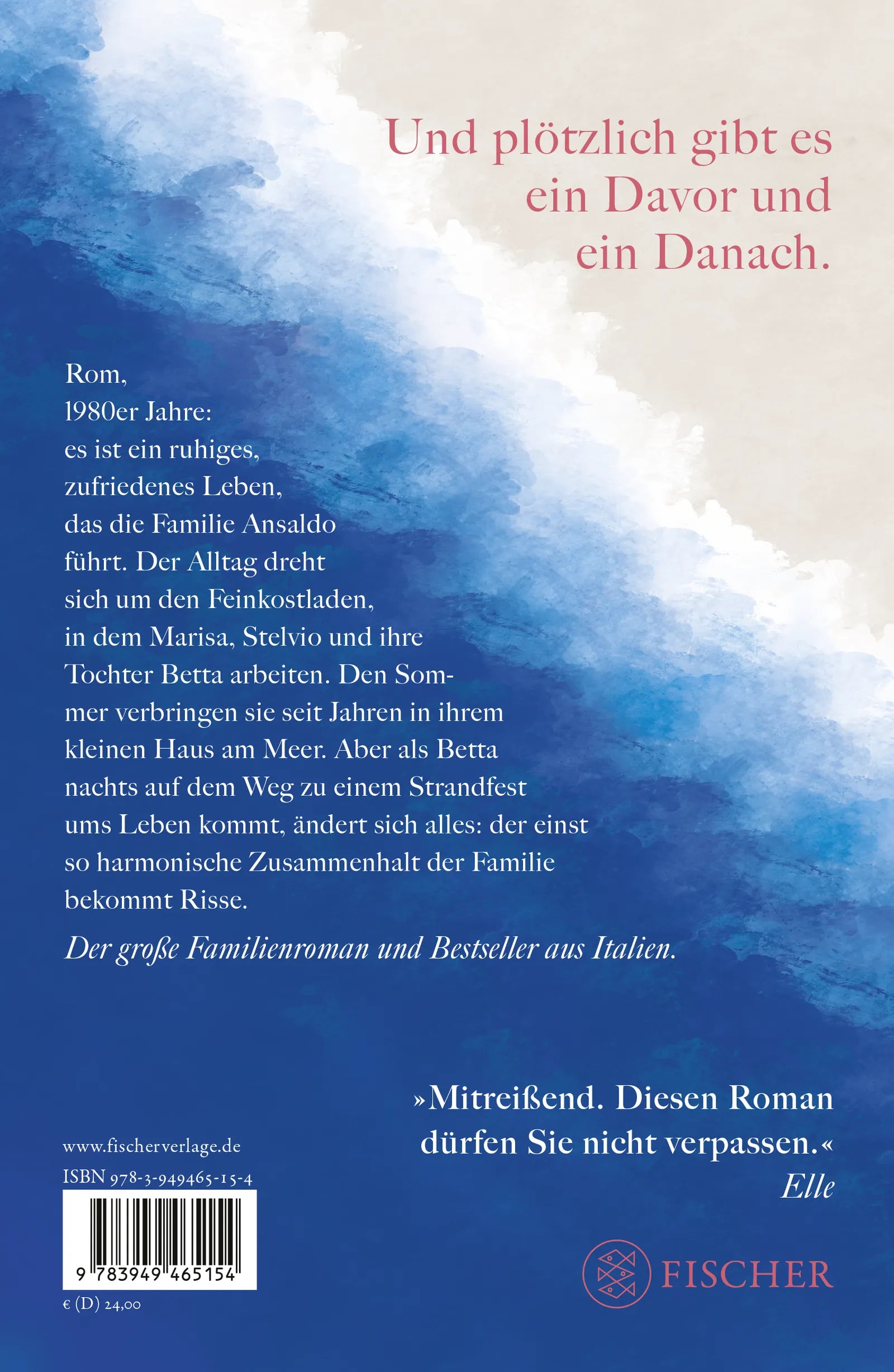 Buchrückseite von 'Endlich das ganze Leben' mit Klappentext - Gebundene Ausgabe