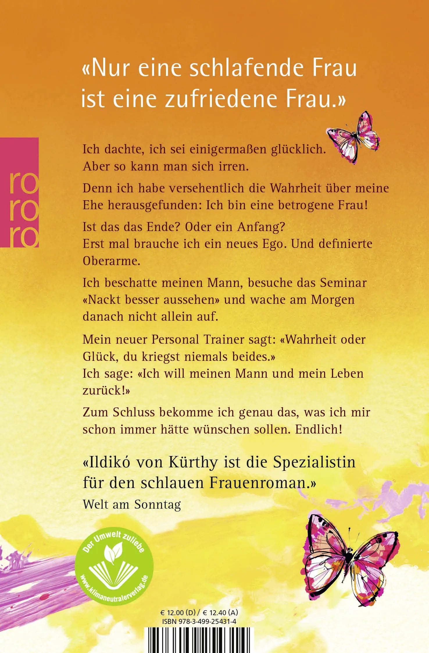 Buchrückseite von 'Endlich!' mit Klappentext - Taschenbuch