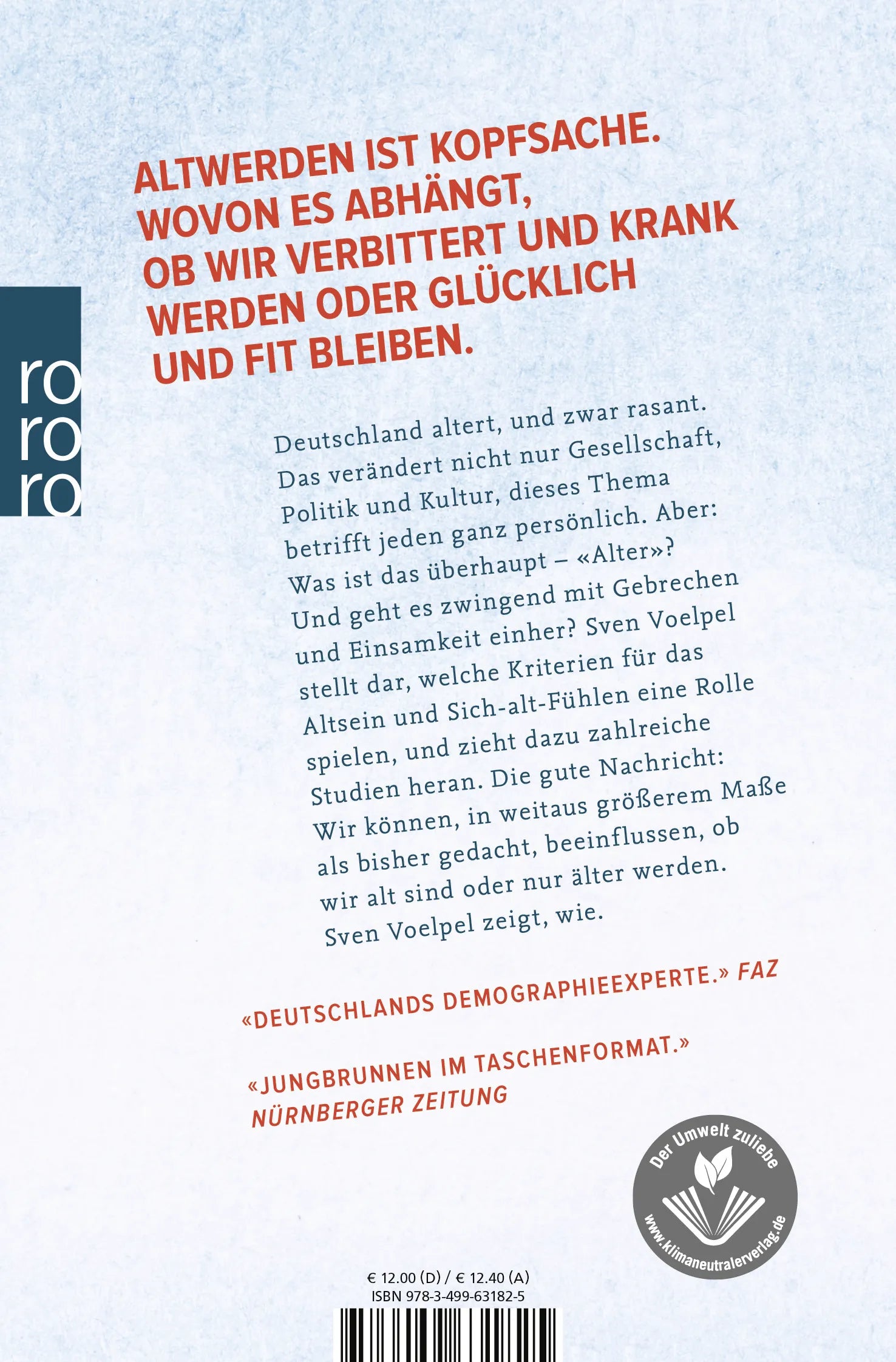 Buchrückseite von 'Entscheide selbst, wie alt du bist' mit Klappentext - Taschenbuch