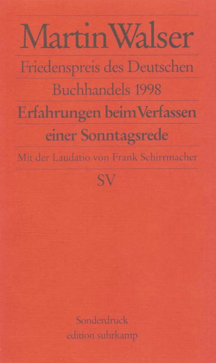 Buchcover von 'Erfahrungen beim Verfassen einer Sonntagsrede' - Taschenbuch von Martin Walser