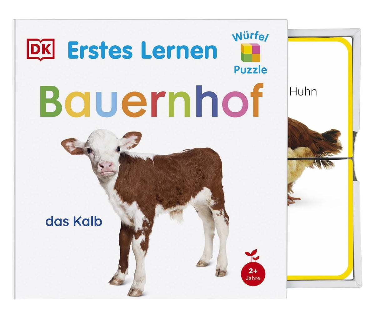Puzzle: Erstes Lernen Würfelpuzzle. Bauernhof