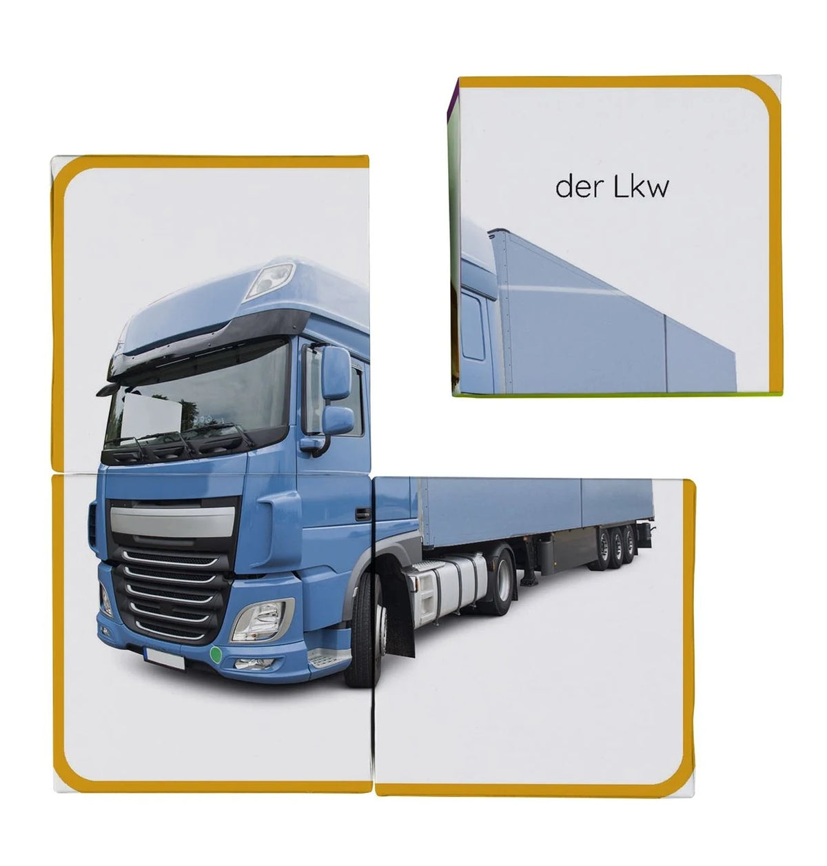 Erstes Lernen Würfelpuzzle. Fahrzeuge – Ansicht