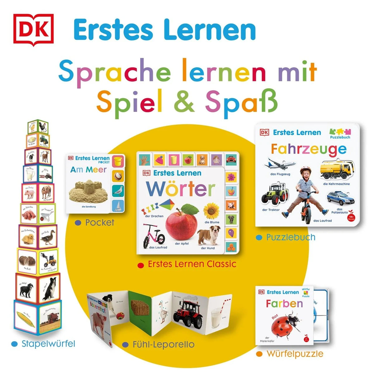 Erstes Lernen Würfelpuzzle. Fahrzeuge – Ansicht