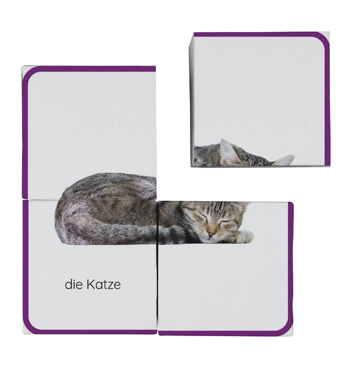Erstes Lernen Würfelpuzzle. Haustiere – Ansicht